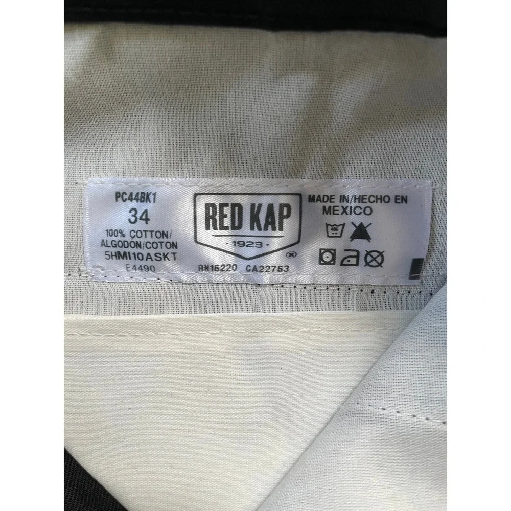 Red Kap Mens 34x32 Work Pants Black PC44BK1 100% Cotton Straight Leg